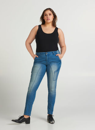 Sanna-jeans, Light blue denim, Model image number 2