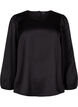 Blouse met lange mouwen en ronde hals, Black, Packshot image number 0