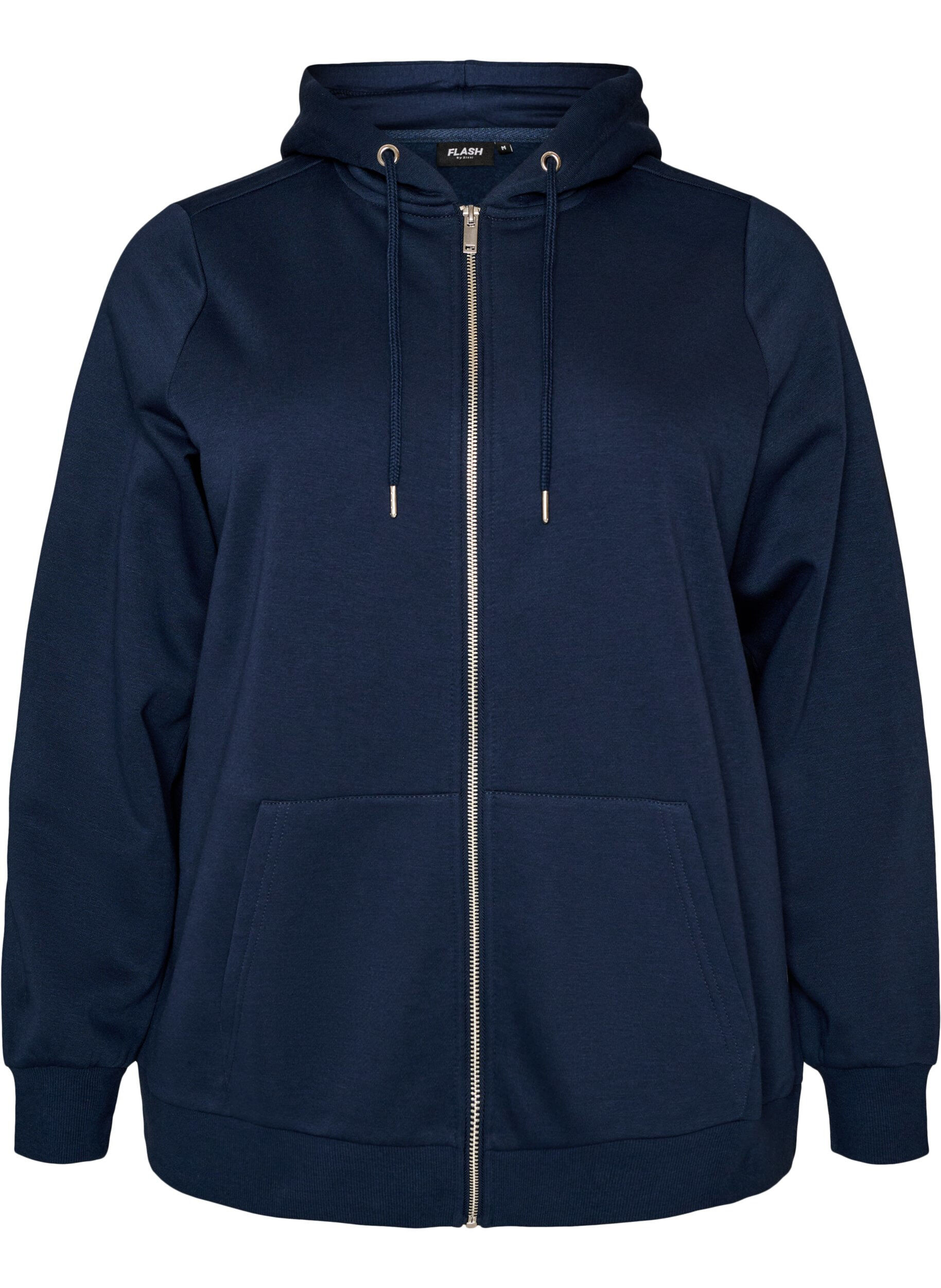 ZizziSweatshirt met capuchon, ritssluiting en zakken, Blauw, Packshot image number 0