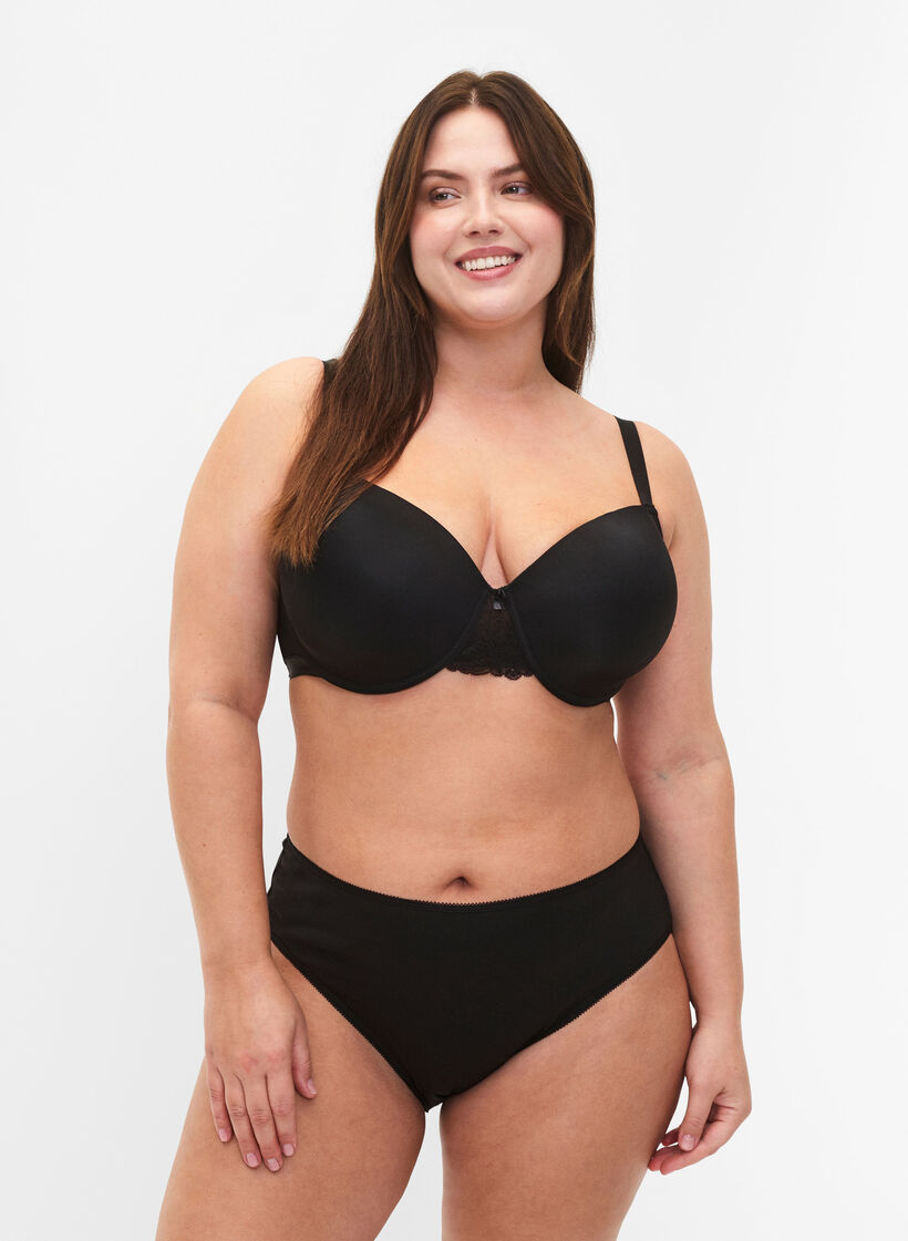 5-pack katoenen slipje met normale taille, Zwart, Model image number 0