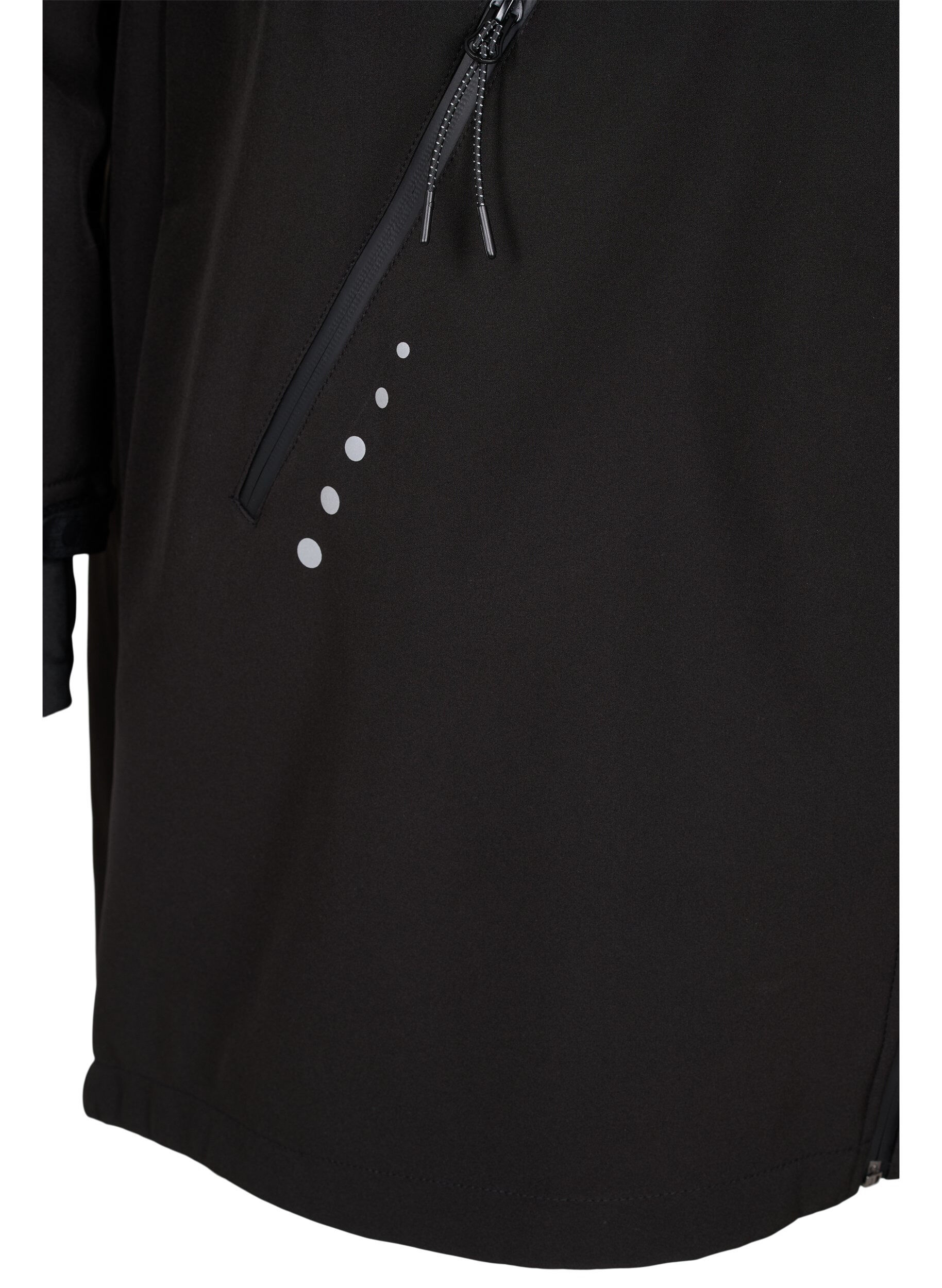Zizzi Softshell jas met bijpassende fleece, Black Solid, Packshot image number 3