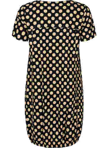 Katoenen jurk met korte mouwen en print, Dot AOP, Packshot image number 1