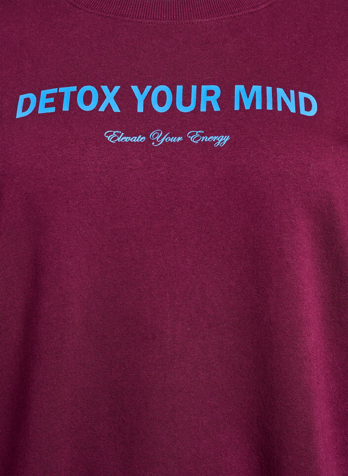 Het sweatshirt met tekstprint, Donker Bordeaux, Packshot image number 2