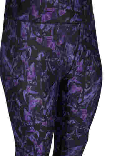 Cropped sportlegging met print, Multi Purple, Packshot image number 2