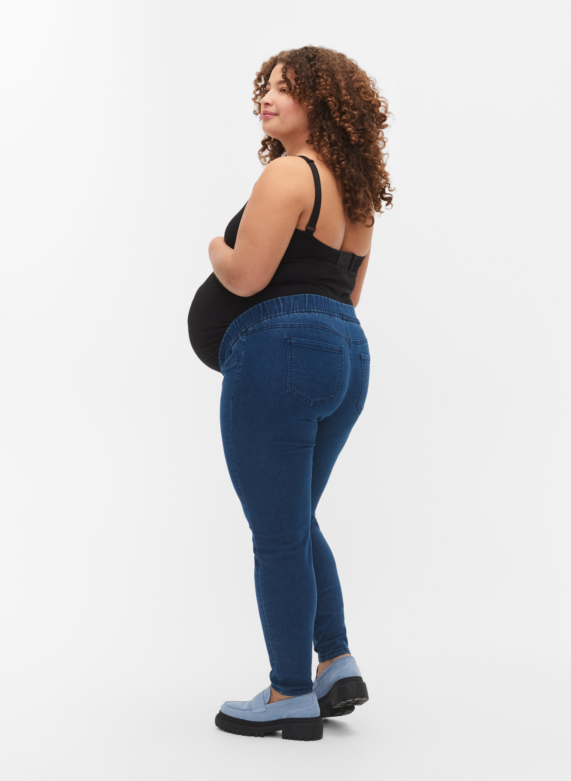Zizzi Zwangerschapsjeggings met achterzakken, Blauw, Model image number 1
