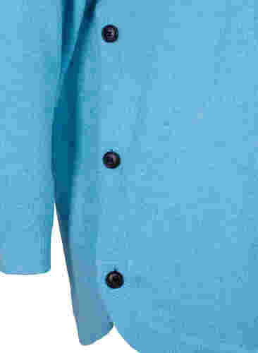 Gemêleerde gebreide blouse met knopen, River Blue WhiteMel., Packshot image number 3