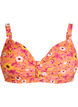 Bikinitop met beugel en patroon, Oranje, Packshot image number 0