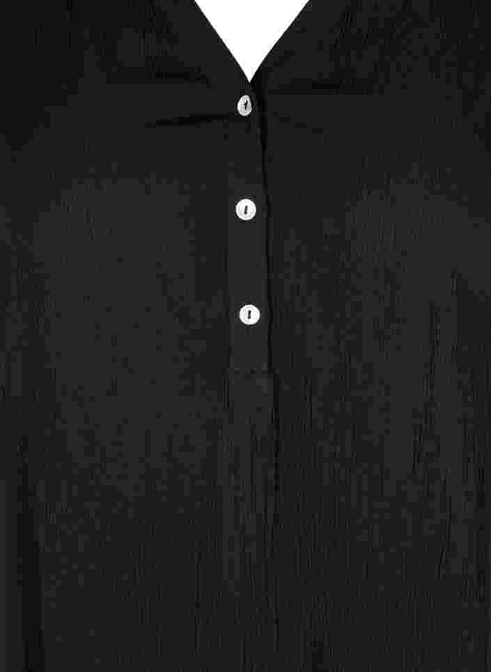 Viscose tuniek met v-hals en knoopjes, Black, Packshot image number 2