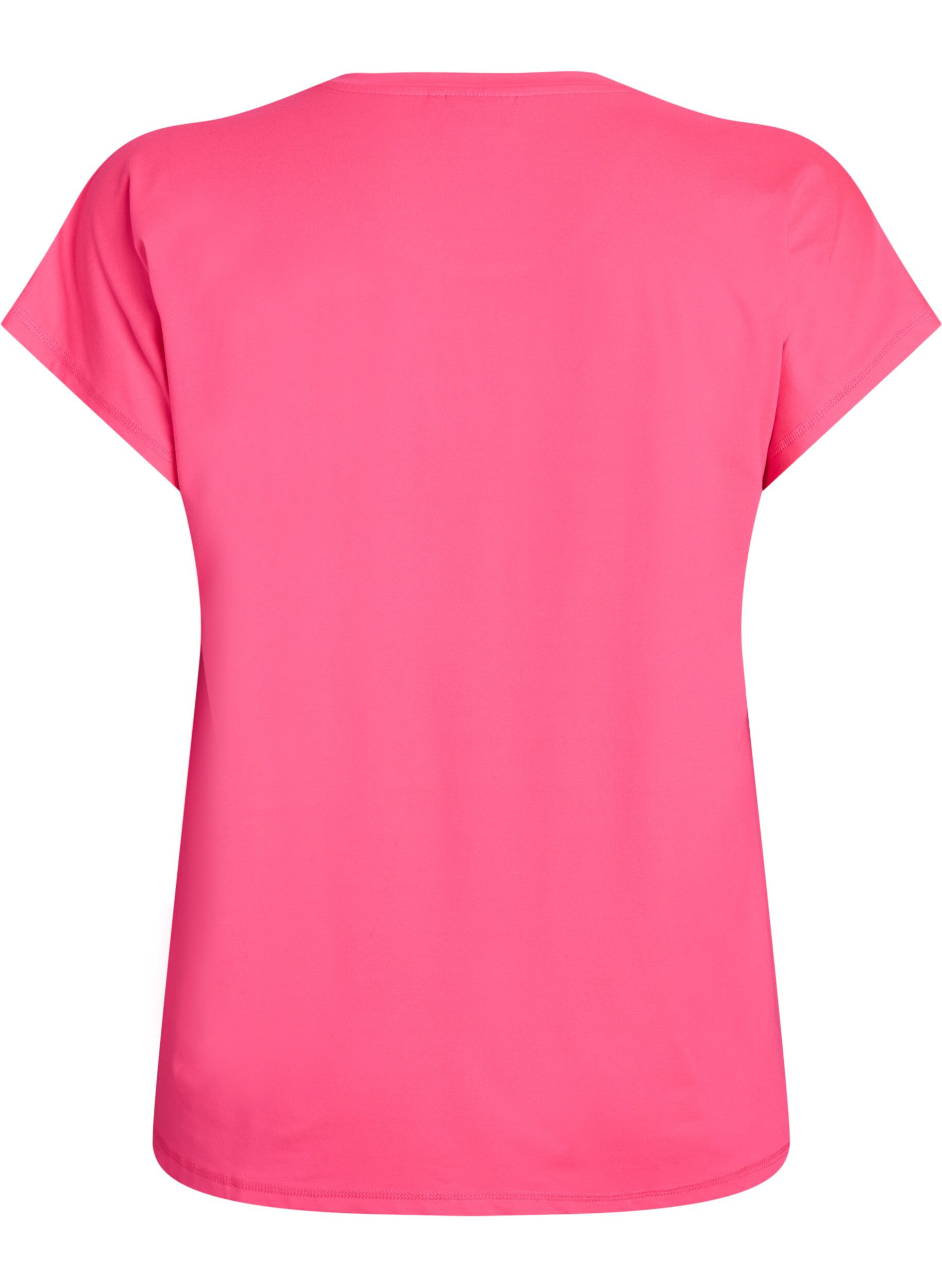 Zizzi Effen gekleurd trainingsshirt, Roze, Packshot image number 1