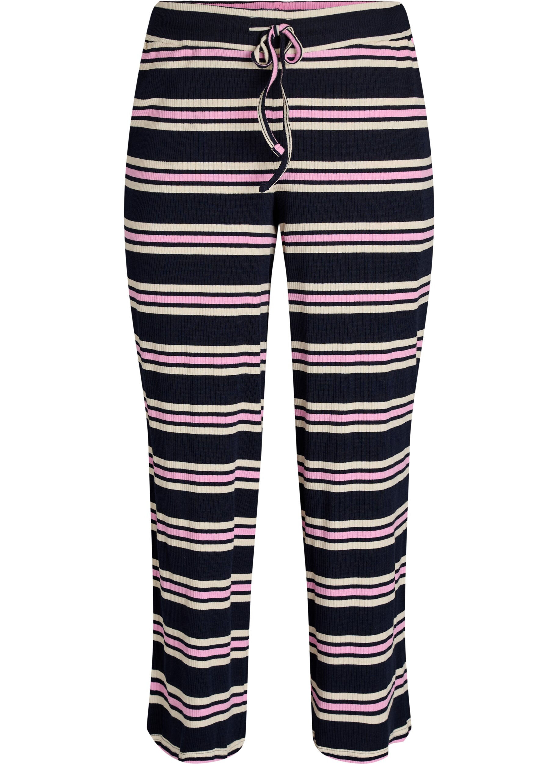 Gestreepte pyjamabroek met wijde pijpen