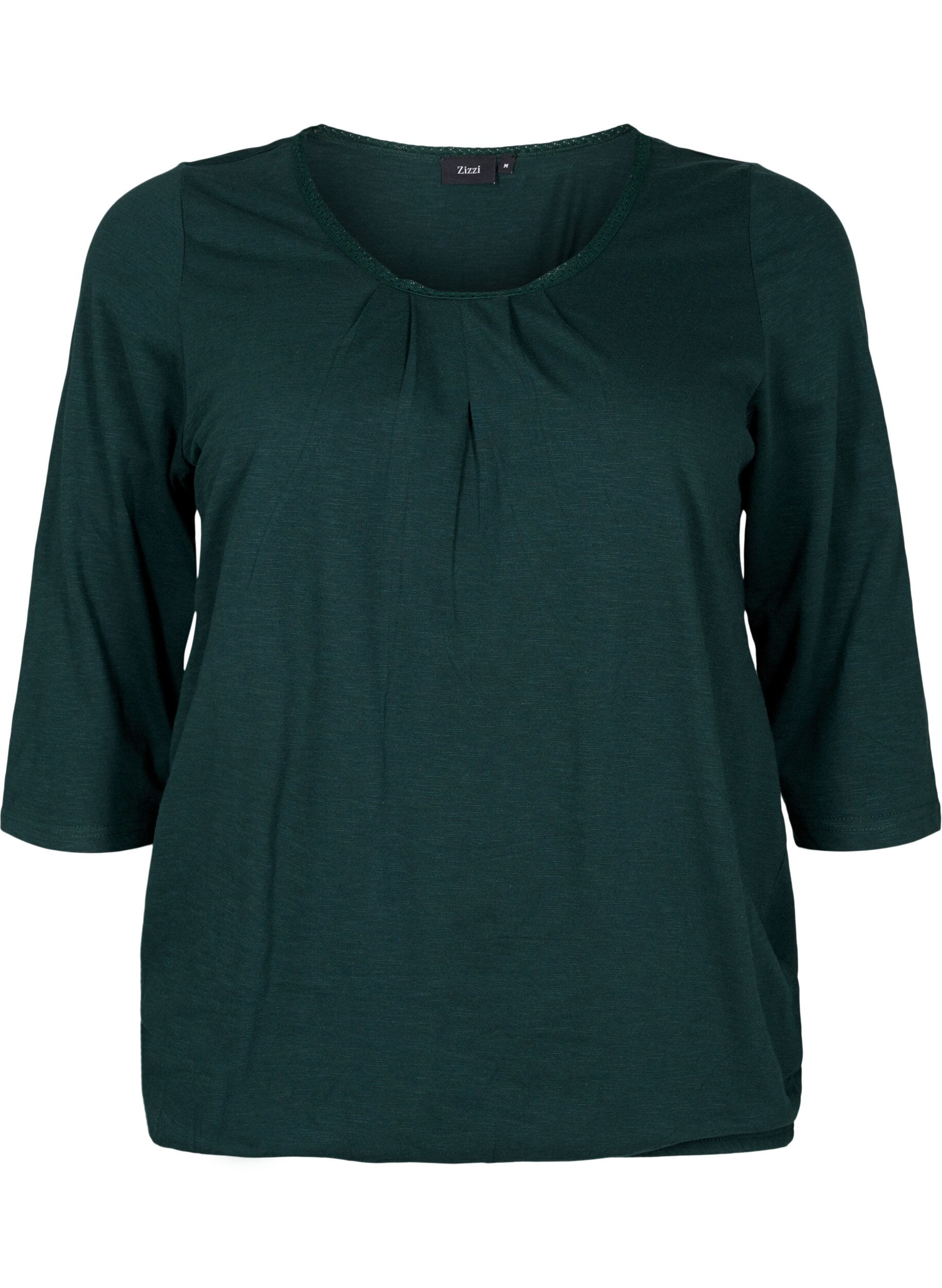 Zizzi Katoenen blouse met 3/4 mouwen, Scarab, Packshot image number 0