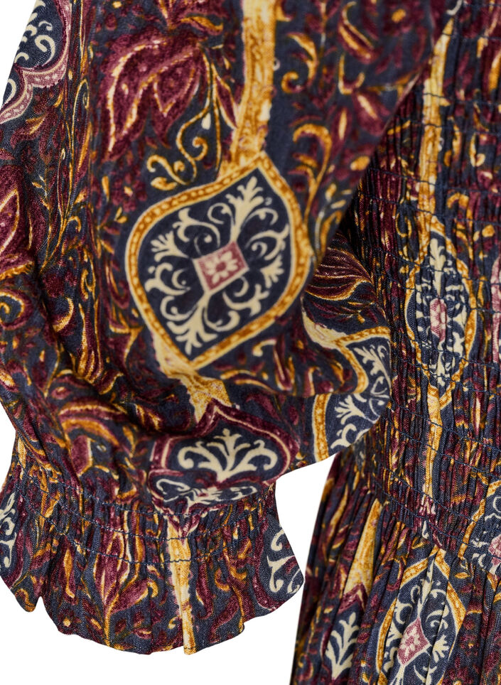 Zomerjurk in viscose met paisley print, Paars, Packshot image number 3