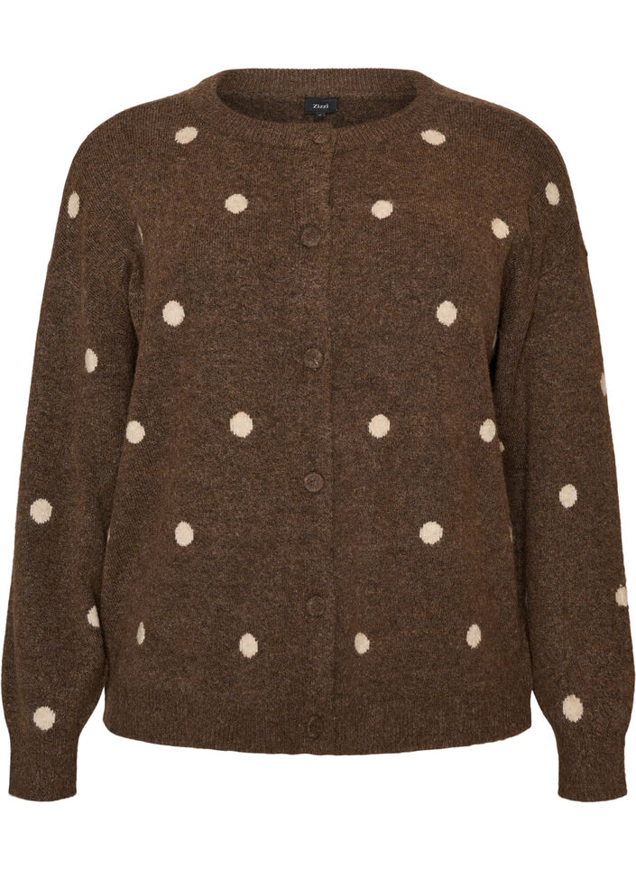 Vest met stippenpatroon, Bruin, Packshot image number 0