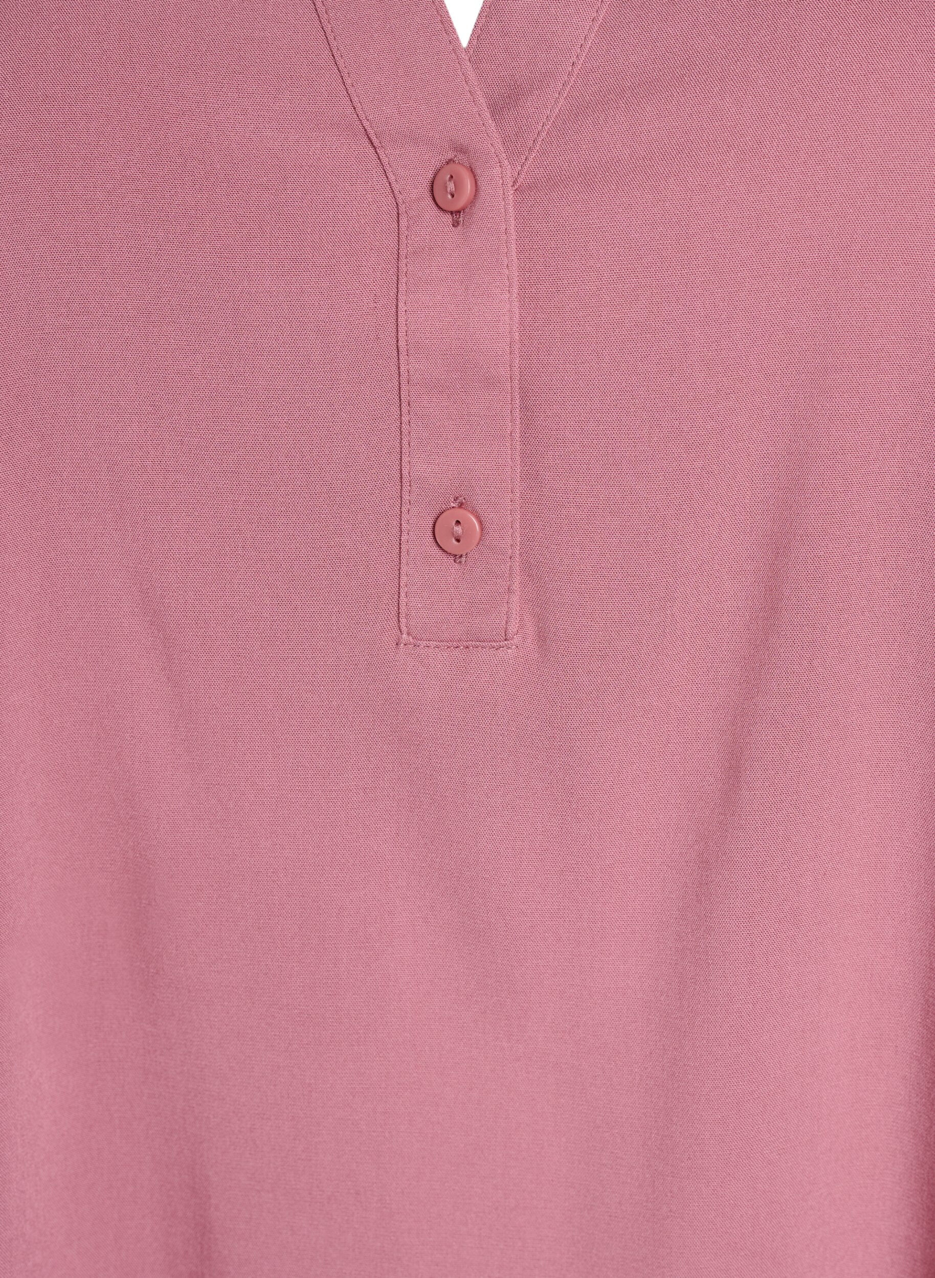 Zizzi Mouwloze viscose blouse, Roze, Packshot image number 2