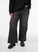 Wide fit jeans met verticale denimdetails, Grijs, Model image number 3