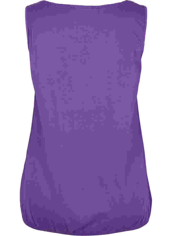 Katoenen top met ronde hals en kanten rand, Ultra Violet, Packshot image number 1