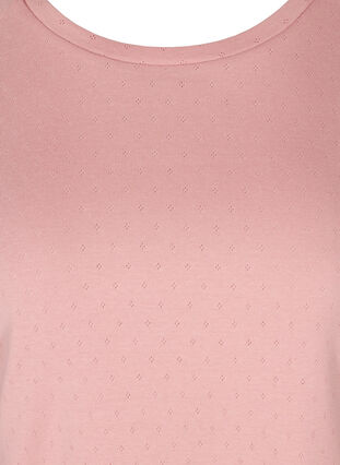 Katoenen blouse met lange mouwen en kantpatroon, Blush, Packshot image number 2