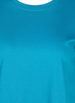 Lang t-shirt met korte mouwen in katoen, Fjord Blue, Packshot image number 2
