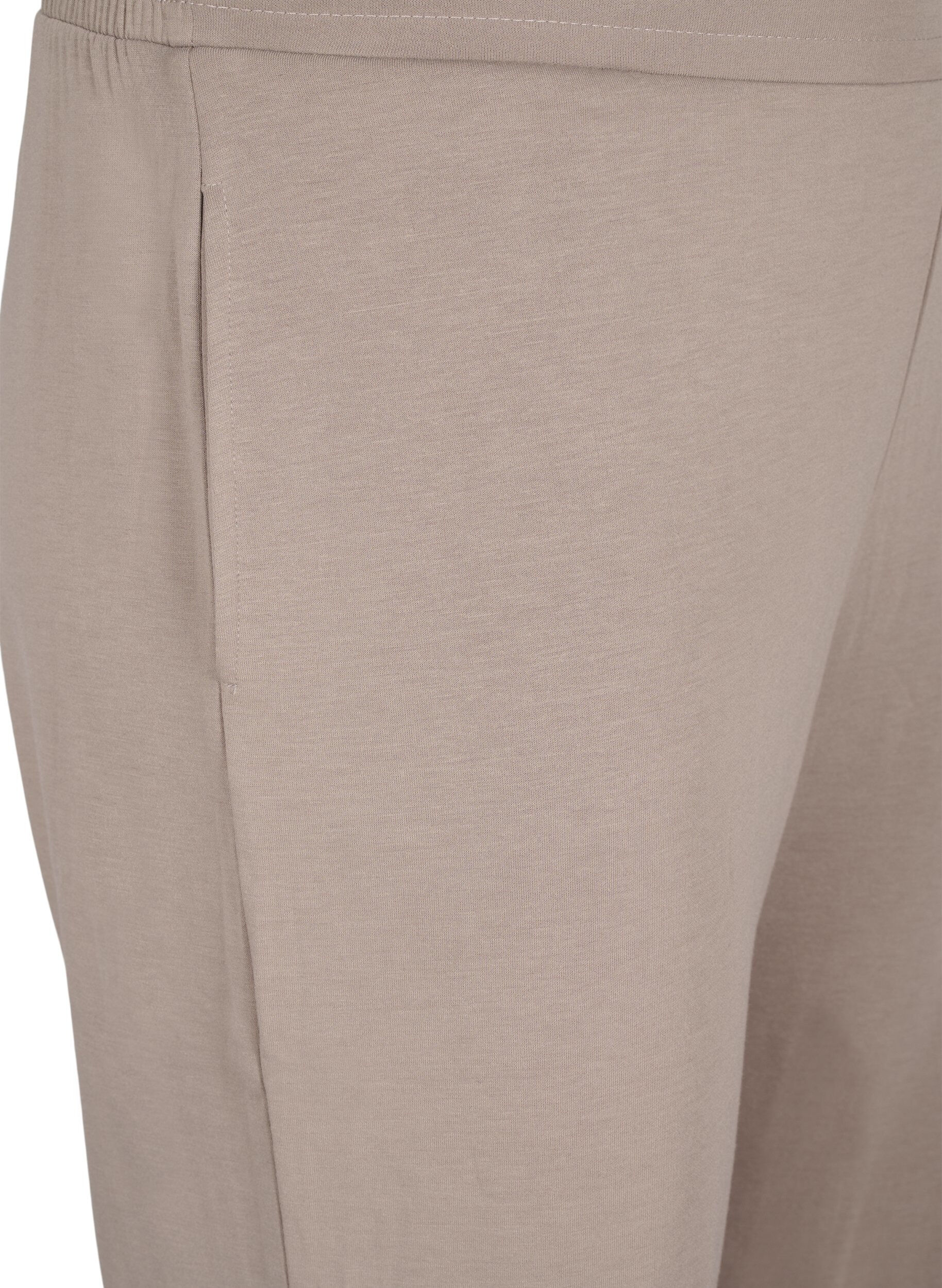 Zizzi Modal-mix broek met elastische tailleband, Beige, Packshot image number 2