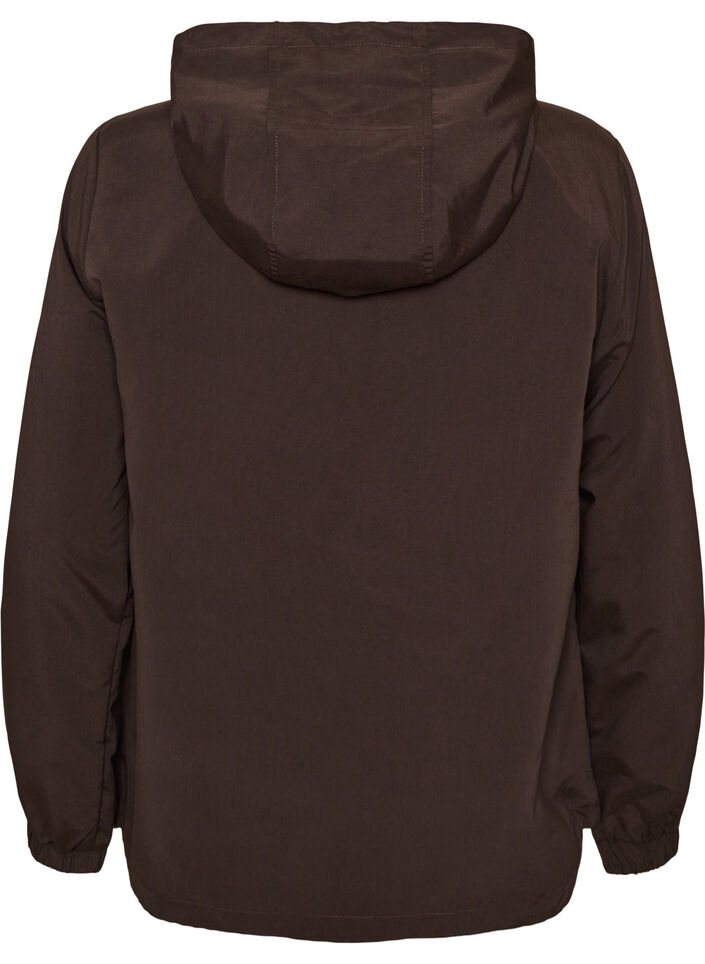 Lichtgewicht jas met een capuchon en ritssluiting, Bruin, Packshot image number 1