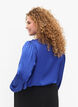 Satijnen overhemd blouse met ruches, Deep Ultramarine, Model image number 1