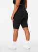 Lange strakke sport shorts, Zwart, Model image number 2
