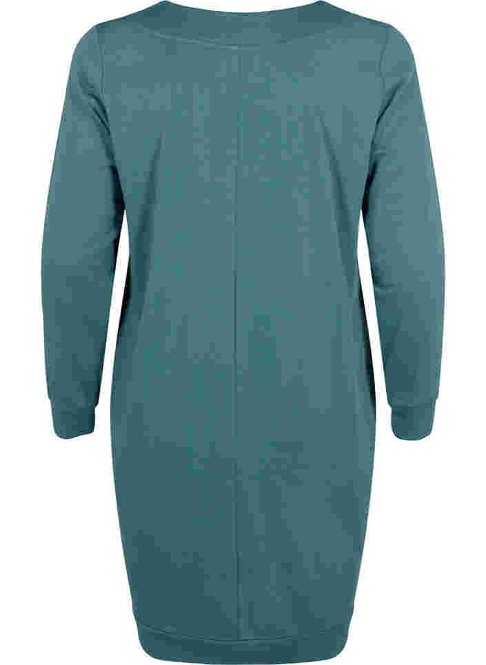 Sweatshirt jurk met v-halslijn, Sea Pine, Packshot image number 1