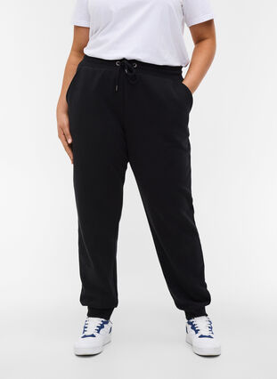 Losse sweatpants met zakken, Black, Model image number 2