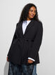Blazer met afneembare strikceintuur, Zwart, Model image number 3