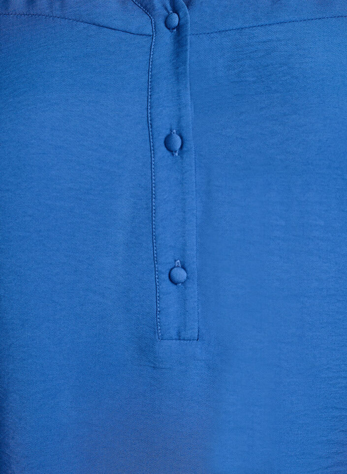 Viscose blouse met smock en geplooide details, Blauw, Packshot image number 2