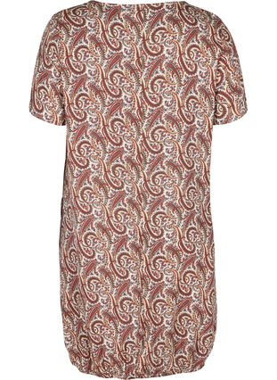 Viscose jurk met print en korte mouwen , Burned Paisley, Packshot image number 1
