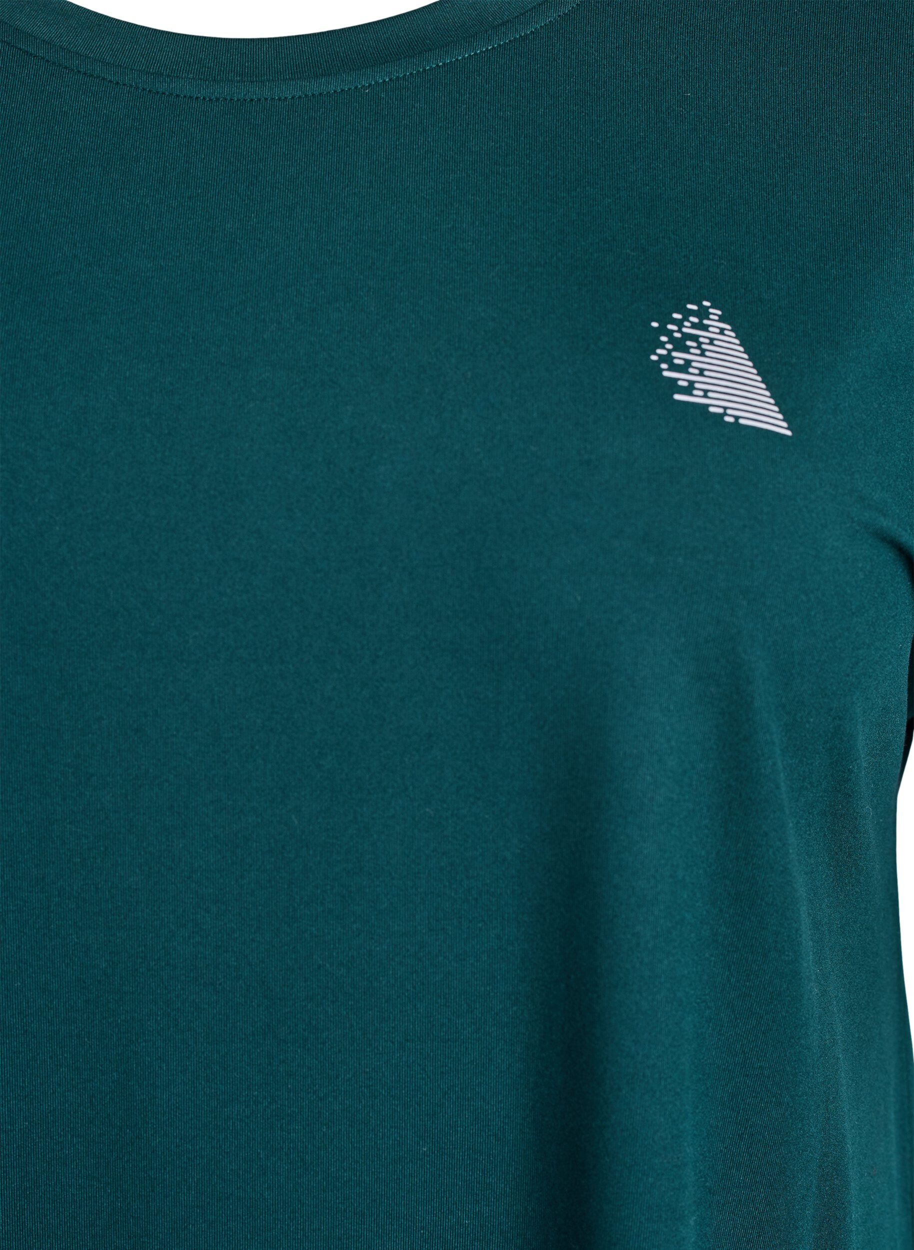 Zizzi Effen gekleurd trainingsshirt, Groen, Packshot image number 2