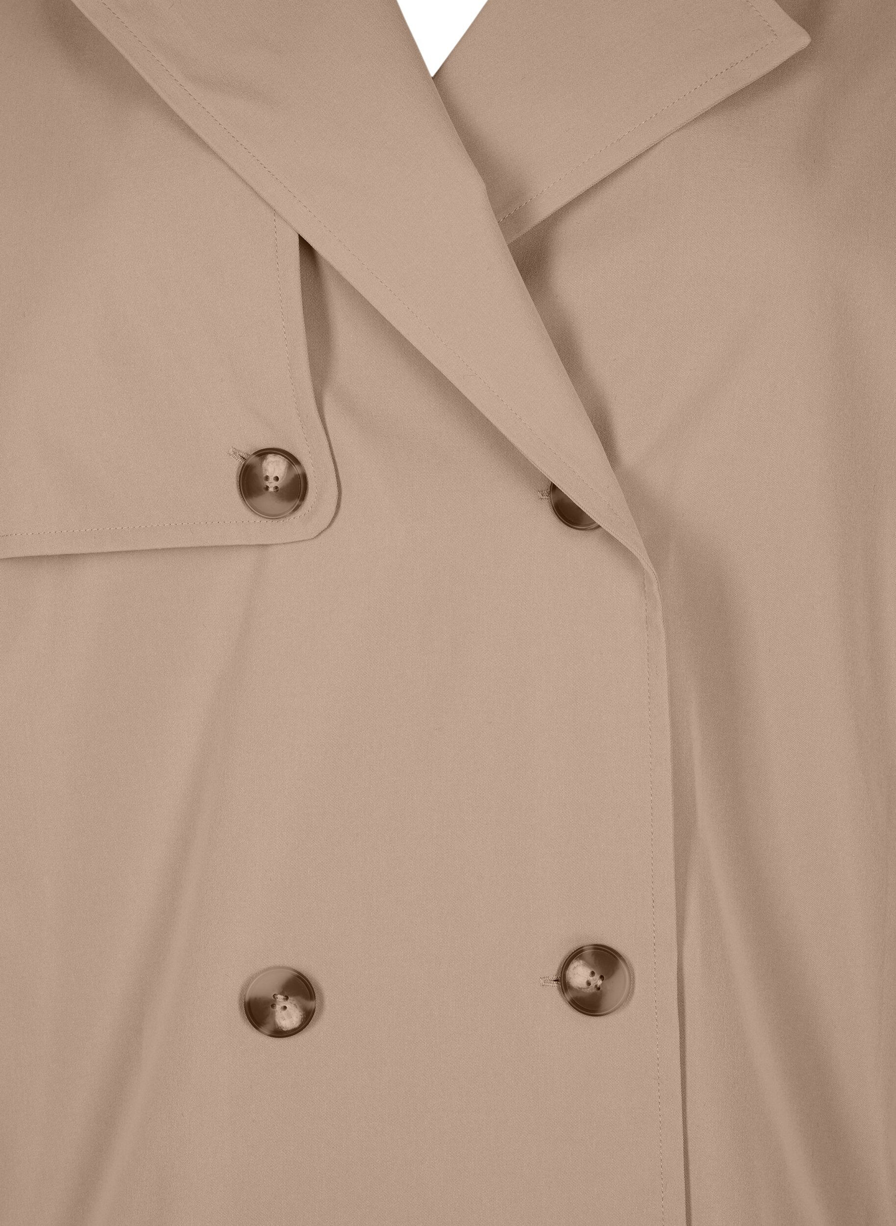 Zizzi Korte trenchcoat met klassieke details, Grijs, Packshot image number 2