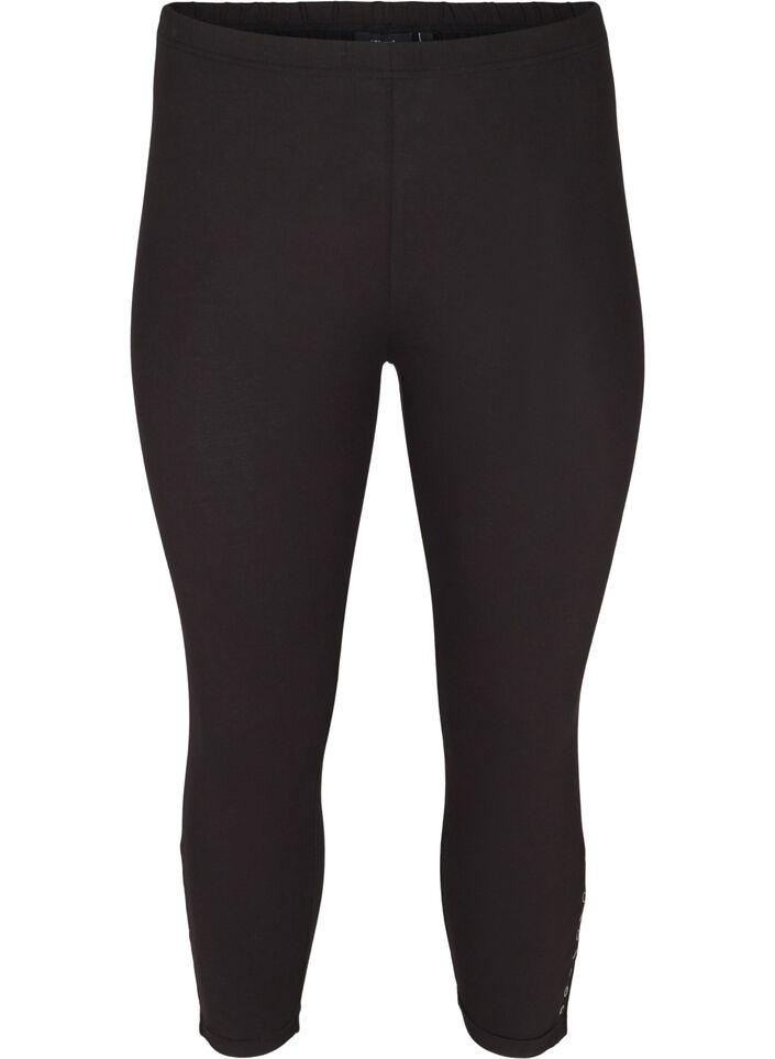 3/4 legging met knopen, Black, Packshot image number 0