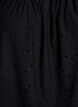 Blouse met korte pofmouwen en een opengewerkt patroon, Zwart, Packshot image number 2