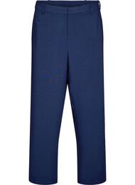 Op maat gemaakte broek met een hoge taille en straight-fit, Blauw