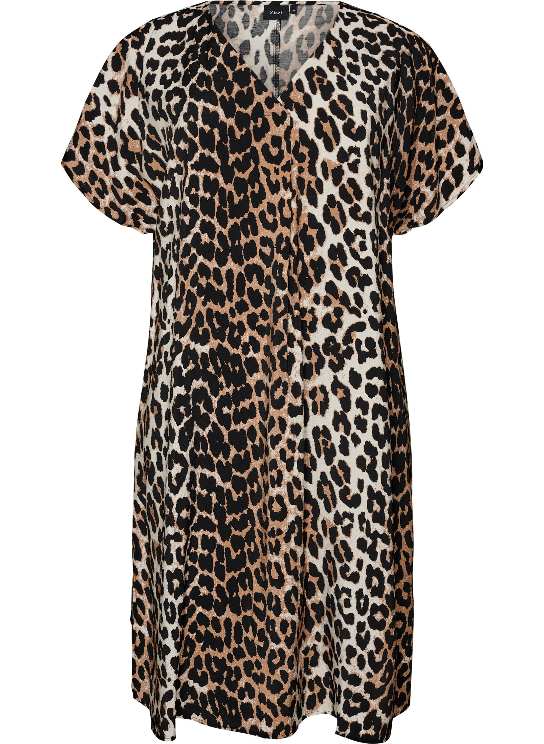 Jurk met V-hals van viscose