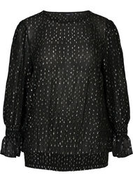 Viscose blouse met zilveren details, Black