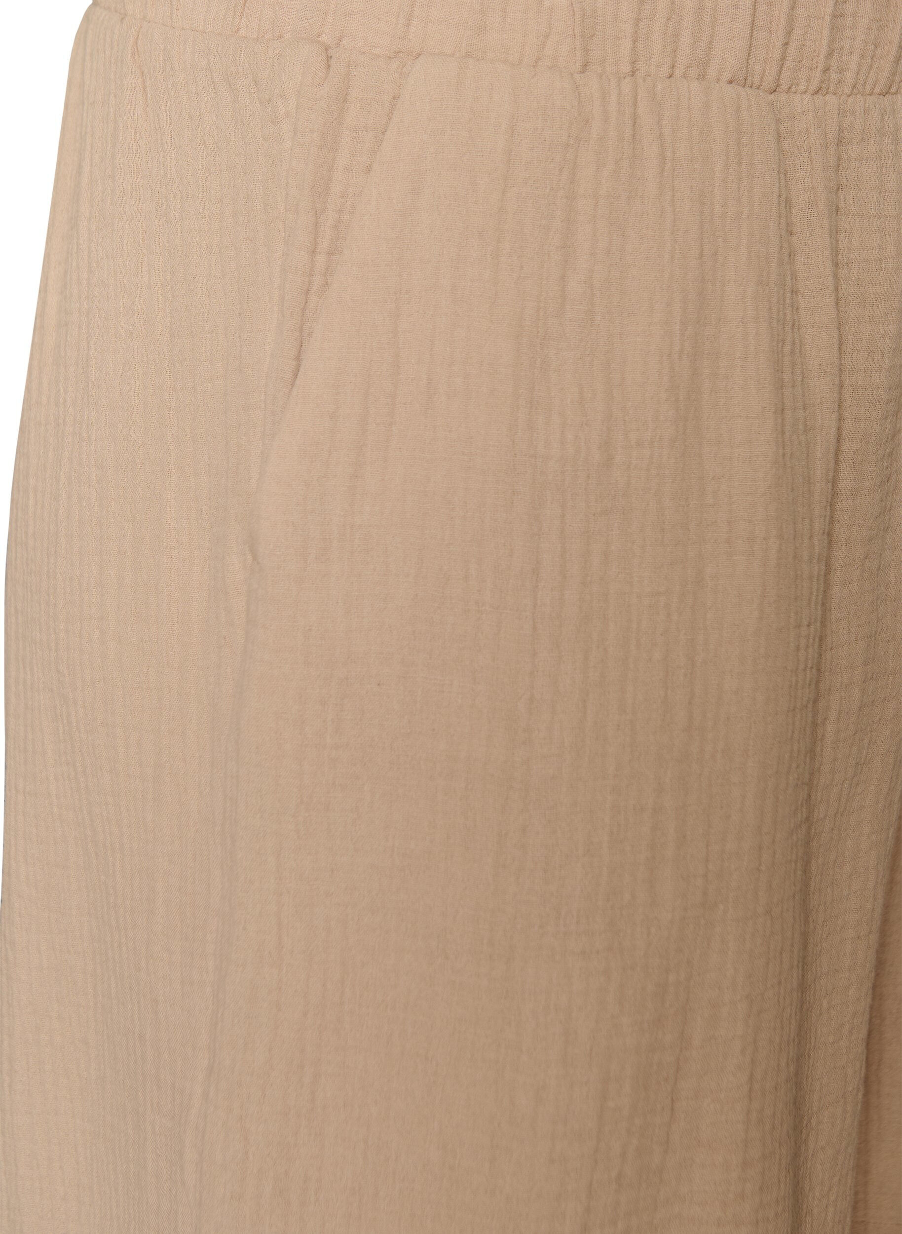 Zizzi High-waisted mousseline katoen shorts, Beige, Packshot image number 2