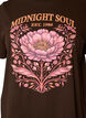 Organisch katoenen T-shirt met print aan de voorkant, Bruin, Packshot image number 2