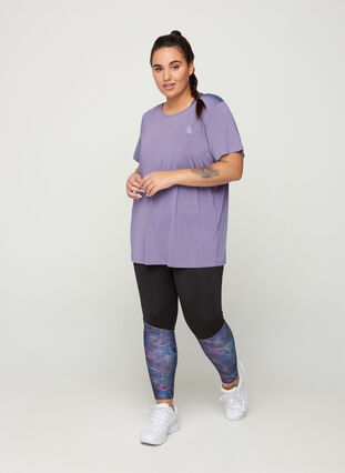 Trainingsshirt met korte mouwen, Purple As Sample, Model image number 2