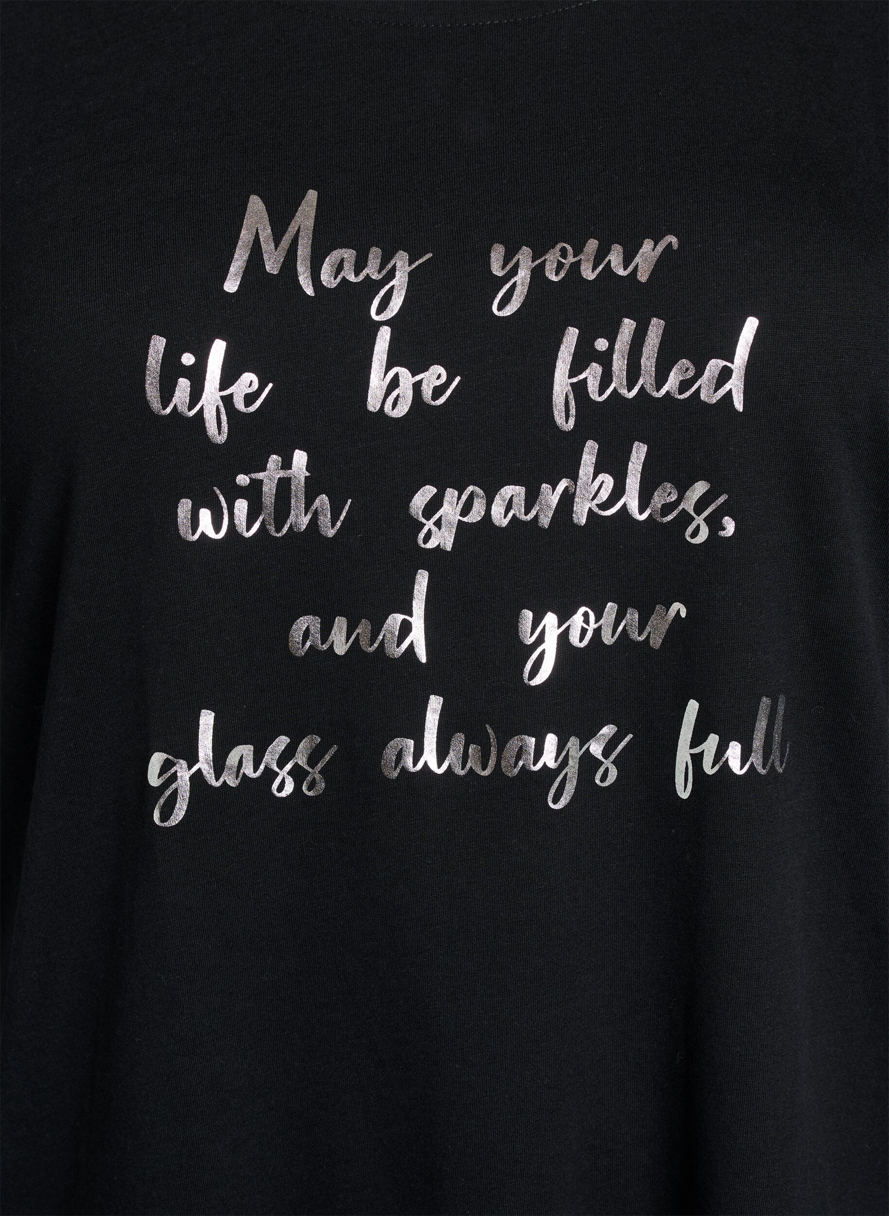 Zizzi FLASH - T-shirt met motief, Zwart, Packshot image number 2