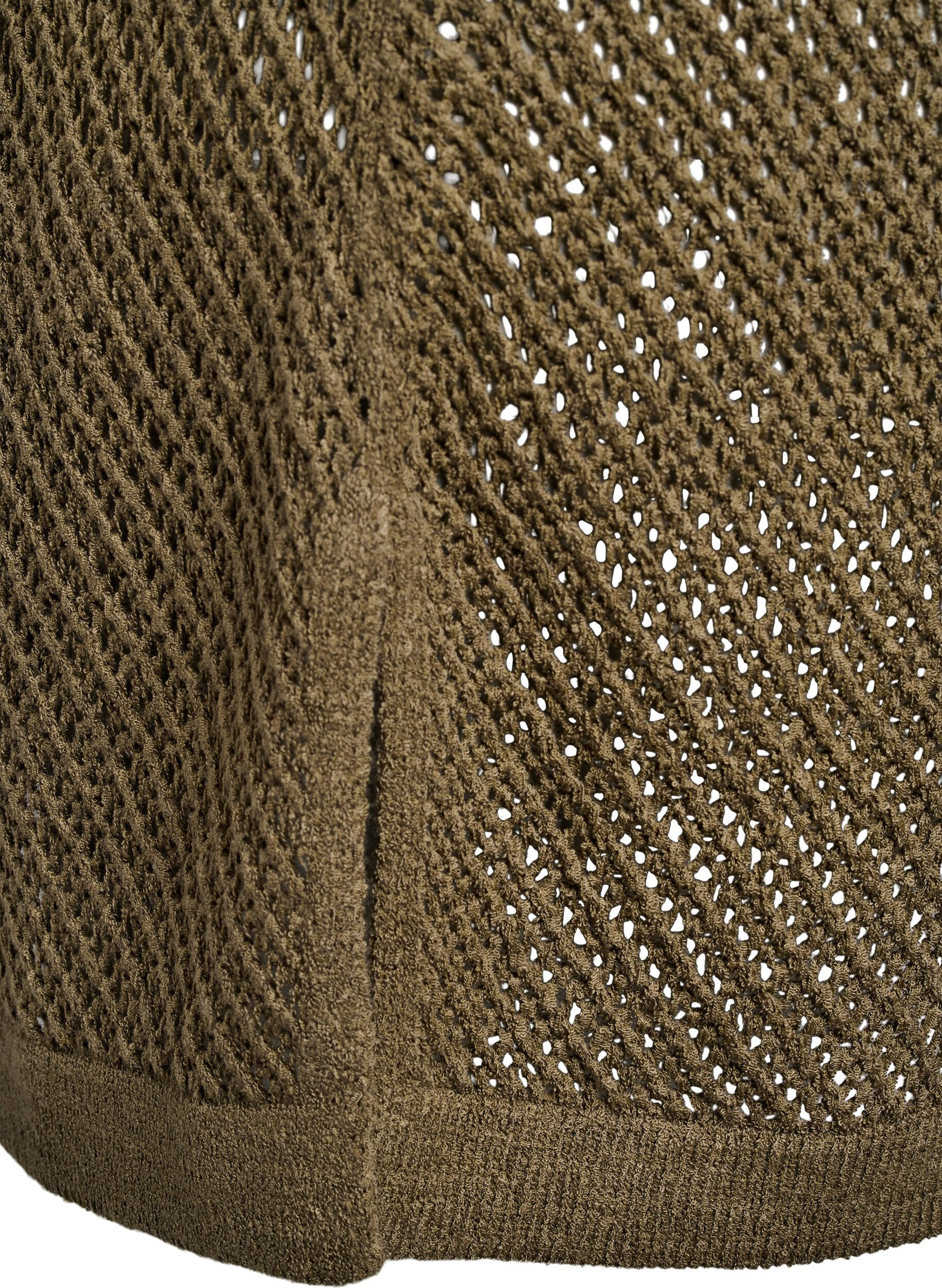 Zizzi FLASH - Gebreide blouse met korte mouwen en V-hals, Groen, Packshot image number 3