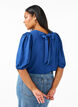 Blouse met korte mouwen en een strik op de rug, Estate Blue, Model image number 1