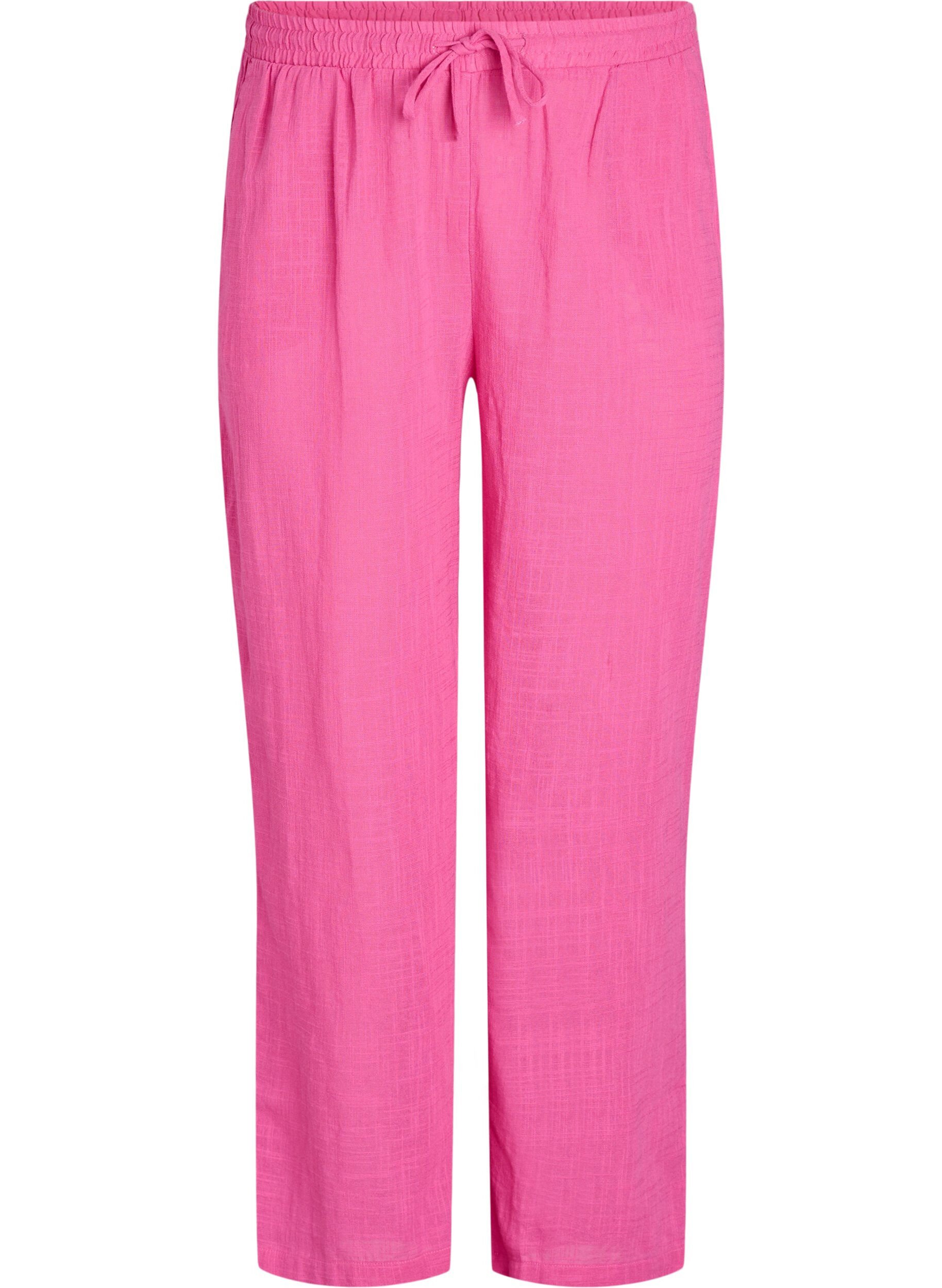 Zizzi FLASH - Broek met rechte pijpen en een hoge taille, Roze, Packshot image number 0