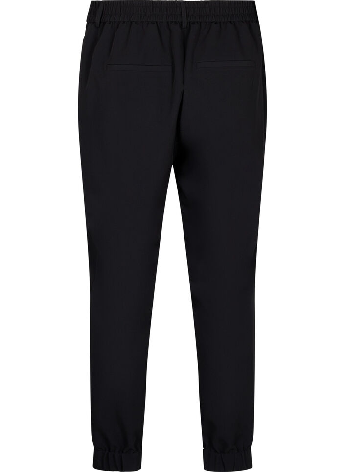 Broek met elastiek in de taille en bij de enkels, Black, Packshot image number 1