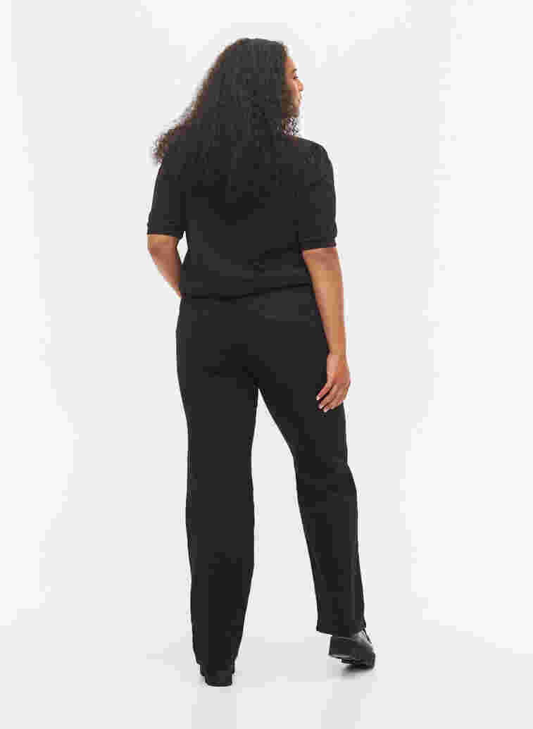Regular fit Gemma jeans met hoge taille, Black, Model image number 2