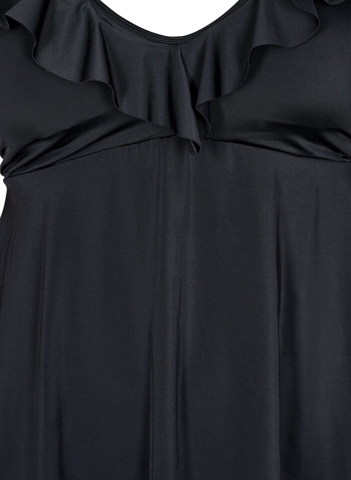 Zwemjurk met ruches en afneembare vullingen, Zwart, Packshot image number 2