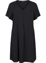 A-lijn jurk van viscose, Zwart