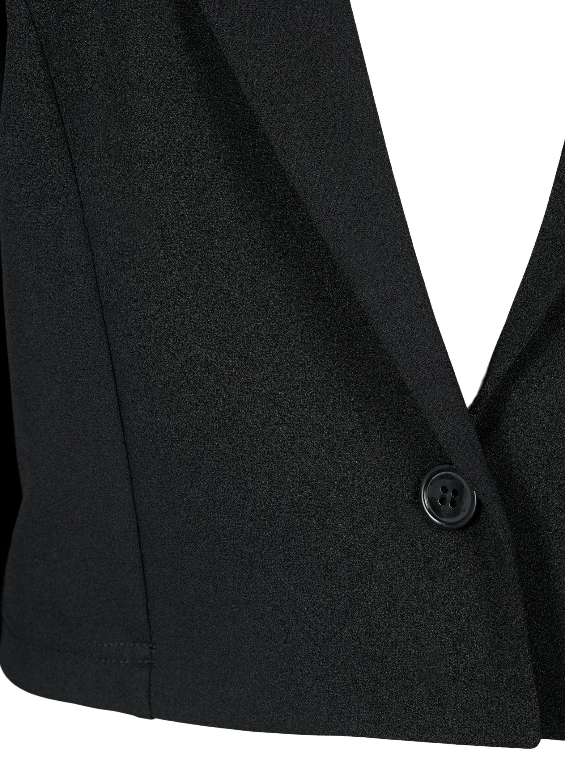Zizzi Korte blazer met knoop, Black, Packshot image number 2